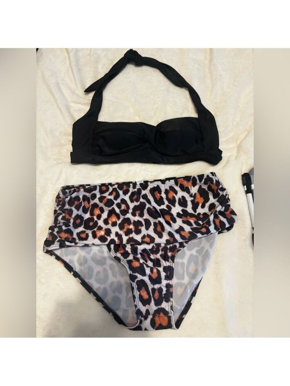 Leopard Print High-Waisted Bikini